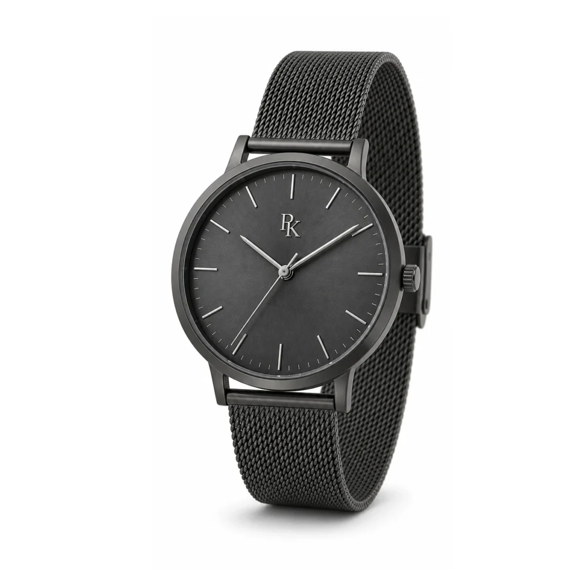 rk-min-40-chr-msh-angle Bita Swissy Minima 40mm Charcoal Mesh Minimalist Watch - Image 3