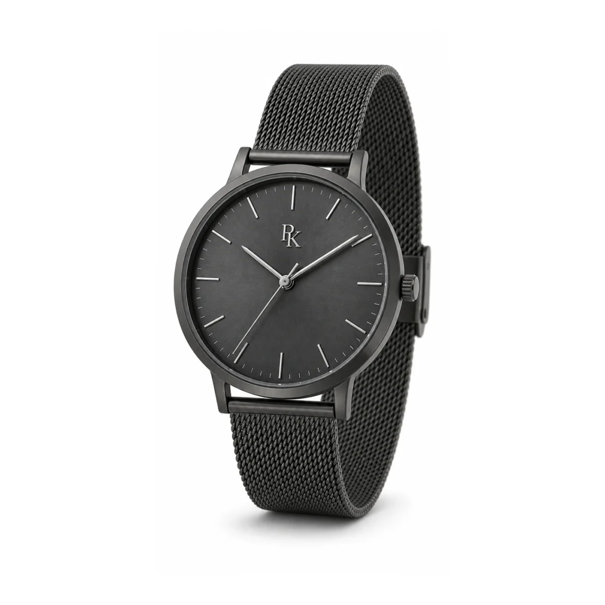 rk-min-40-chr-msh-front Bita Swissy Minima 40mm Charcoal Mesh Minimalist Watch - Image 2