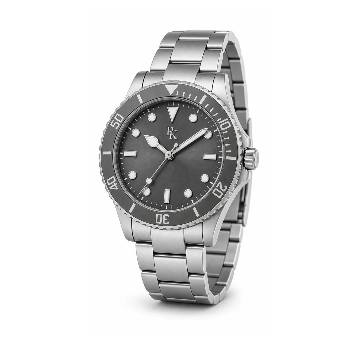 rk-mrn-42-gry-stl-angle Bita Swissy Mariner 42mm Gray Steel Sport Watch - Image 3