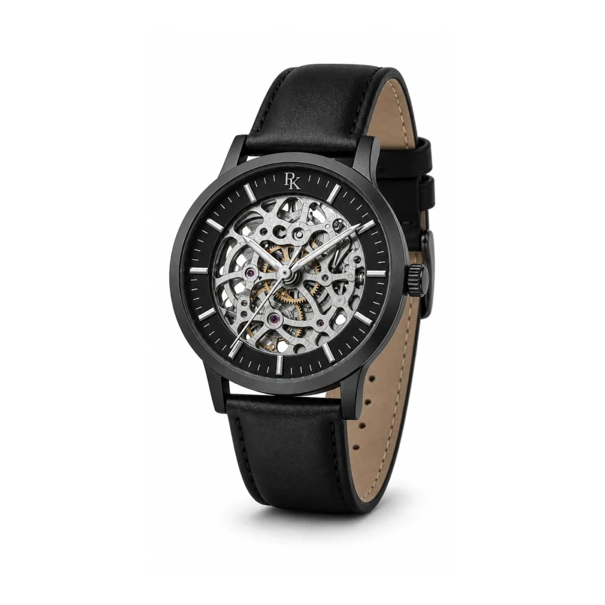 rk-vlt-42-blk-skl-front Bita Swissy Vault 42mm Black Skeleton Watch - Image 2