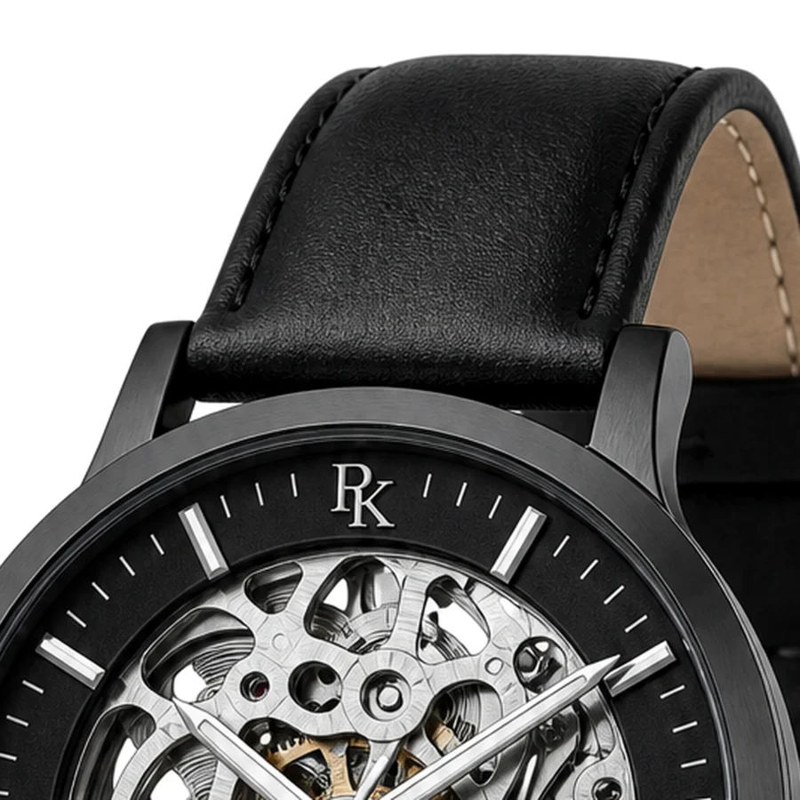 rk-vlt-42-blk-skl-strap Bita Swissy Vault 42mm Black Skeleton Watch - Image 5