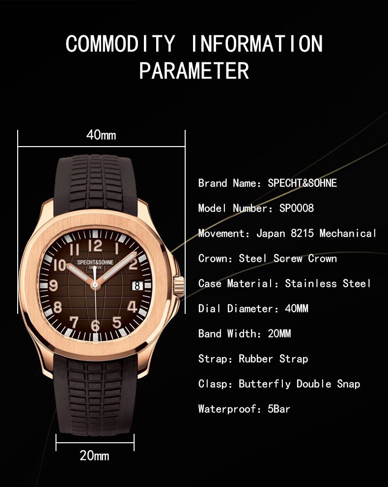 specht&sohne brand automatic mechanical watches sports wristwatches green sapphire luminous 50m waterproof relogio masculino specht&sohne brand automatic mechanical watches sports wristwatches green sapphire luminous 50m waterproof relogio masculino