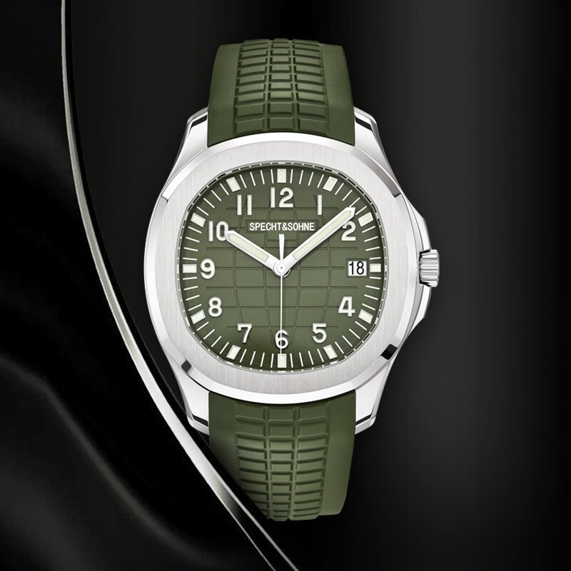 specht&sohne 2025 new luxury men mechanical wristwatch miyota 8215 stainless steel watch green rubber sapphire reloj hombre specht&sohne 2025 new luxury men mechanical wristwatch miyota 8215 stainless steel watch green rubber sapphire reloj hombre