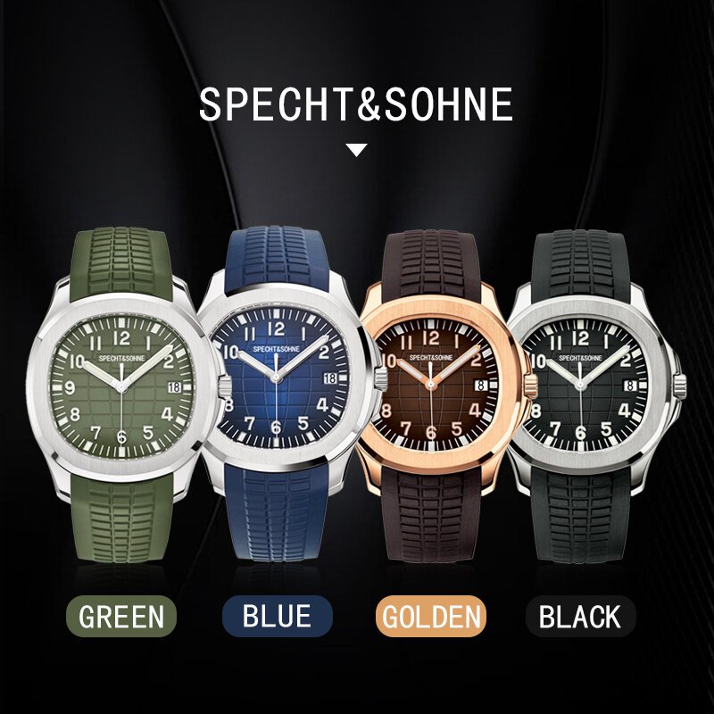 specht&sohne 2025 new luxury men mechanical wristwatch miyota 8215 stainless steel watch green rubber sapphire reloj hombre specht&sohne 2025 new luxury men mechanical wristwatch miyota 8215 stainless steel watch green rubber sapphire reloj hombre