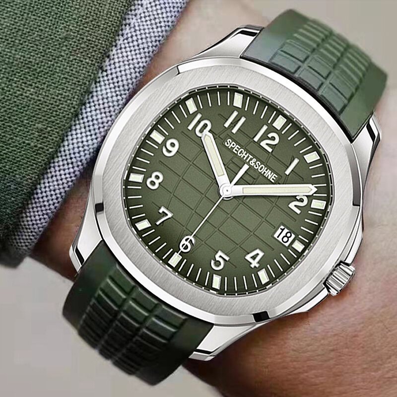 specht&sohne 2025 new luxury men mechanical wristwatch miyota 8215 stainless steel watch green rubber sapphire reloj hombre specht&sohne 2025 new luxury men mechanical wristwatch miyota 8215 stainless steel watch green rubber sapphire reloj hombre
