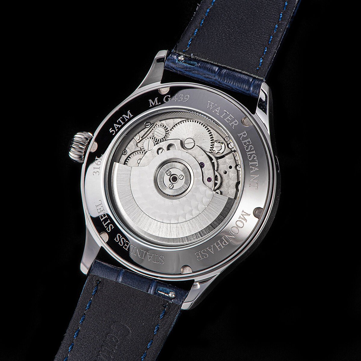 sugess moonphase watch of men 40mm automatic mechanical wristwatches origin st2528 movement stainless steel blue sandstone dials sugess moonphase watch of men 40mm automatic mechanical wristwatches origin st2528 movement stainless steel blue sandstone dials