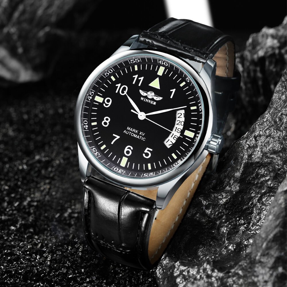 winner business automatic watch for men calendar window fashion black dial fashion leather strap luxury brand mechanical watches winner business automatic watch for men calendar window fashion black dial fashion leather strap luxury brand mechanical watches