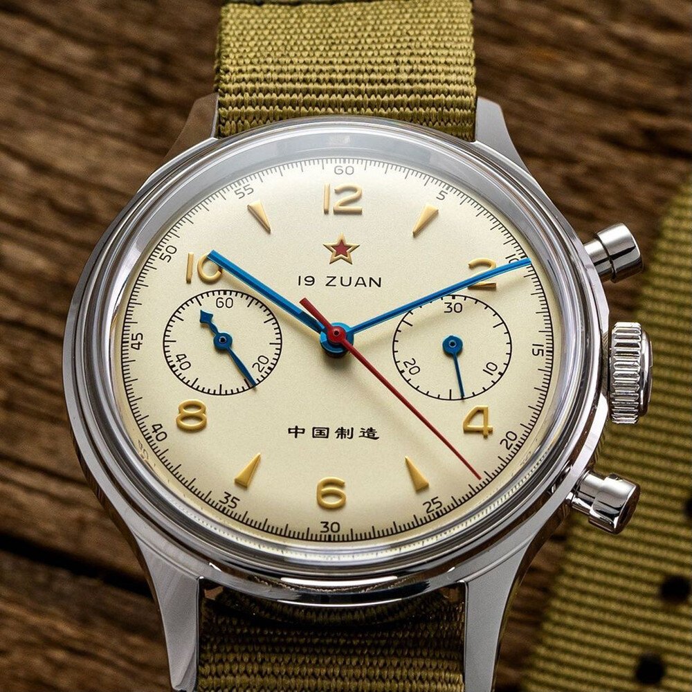 red star 38mm men's 1963 chronograph mechanical watch pilot with seagull movement st1901 air force aviation sapphire goose 40mm red star 38mm men's 1963 chronograph mechanical watch pilot with seagull movement st1901 air force aviation sapphire goose 40mm