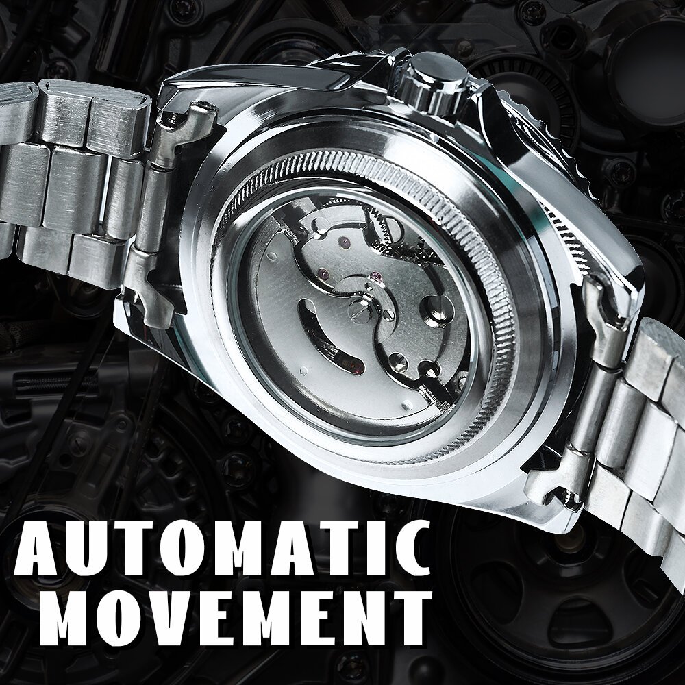 winner classic mechanical watches luxury brand business automatic watch for men rotatable bezel luminous dial steel strap clock winner classic mechanical watches luxury brand business automatic watch for men rotatable bezel luminous dial steel strap clock