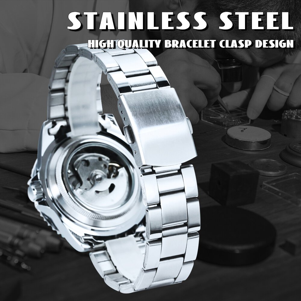 winner classic mechanical watches luxury brand business automatic watch for men rotatable bezel luminous dial steel strap clock winner classic mechanical watches luxury brand business automatic watch for men rotatable bezel luminous dial steel strap clock