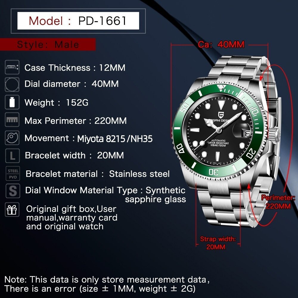 pagani design 2026 new men automatic mechanical watches miyota 8215 40mm stainless steel waterproof watch relogio pagani design 2026 new men automatic mechanical watches miyota 8215 40mm stainless steel waterproof watch relogio