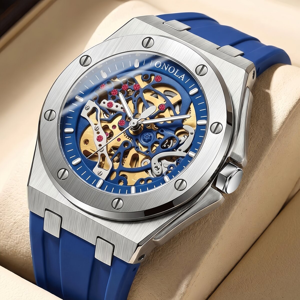 onola watch top brand luxury sports men wristwatch waterproof automatic mechanical watches relogio masculino