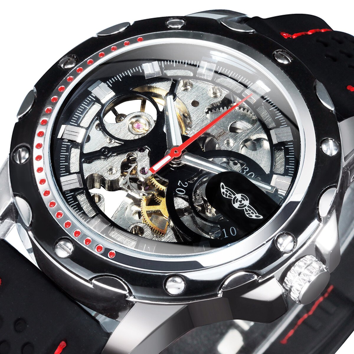 winner sports outdoor automatic watch for men luminous hands black skeleton mechanical watches luxury brand rubber strap clock winner sports outdoor automatic watch for men luminous hands black skeleton mechanical watches luxury brand rubber strap clock