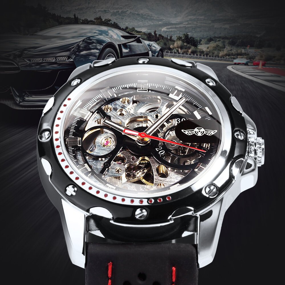 winner sports outdoor automatic watch for men luminous hands black skeleton mechanical watches luxury brand rubber strap clock winner sports outdoor automatic watch for men luminous hands black skeleton mechanical watches luxury brand rubber strap clock