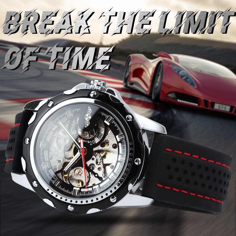winner sports outdoor automatic watch for men luminous hands black skeleton mechanical watches luxury brand rubber strap clock winner sports outdoor automatic watch for men luminous hands black skeleton mechanical watches luxury brand rubber strap clock