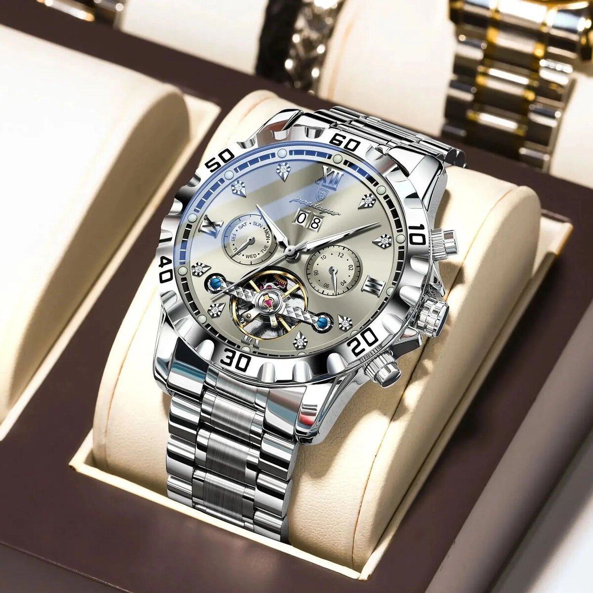 poedagar top luxury men watch automatic date week man wristwatch hollow tourbillon mechanical stainless steel men's watches male poedagar top luxury men watch automatic date week man wristwatch hollow tourbillon mechanical stainless steel men's watches male