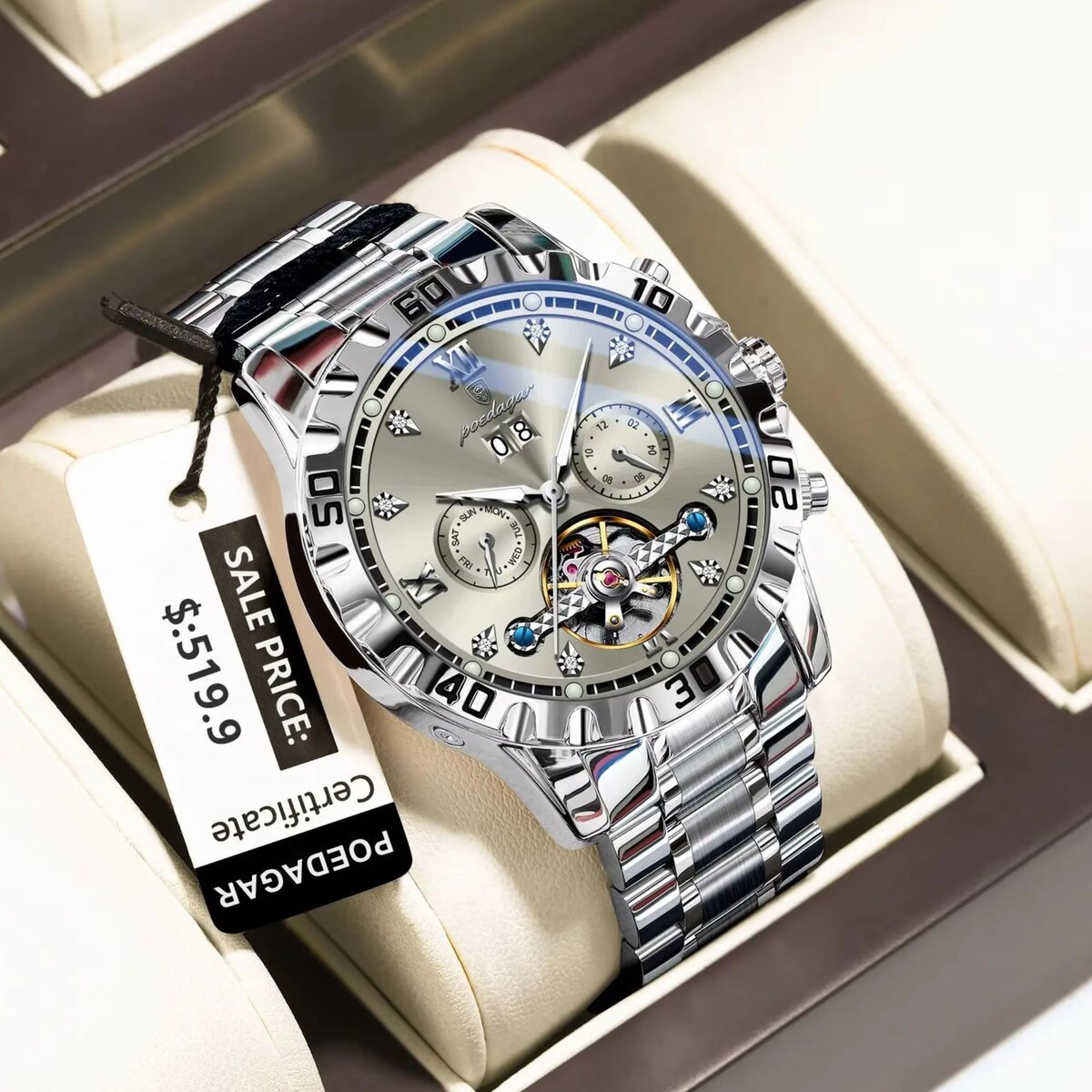 poedagar top luxury men watch automatic date week man wristwatch hollow tourbillon mechanical stainless steel men's watches male poedagar top luxury men watch automatic date week man wristwatch hollow tourbillon mechanical stainless steel men's watches male
