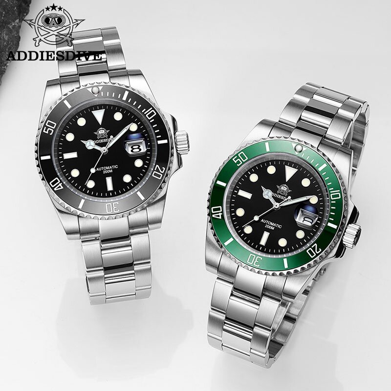 addiesdive luxury men's automatic watch 8215 mechanical watch bgw9 luminous sapphire glass diver's watch men analog watch ad2503 addiesdive luxury men's automatic watch 8215 mechanical watch bgw9 luminous sapphire glass diver's watch men analog watch ad2503