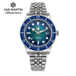 san martin 40mm men's luxury diver watch miyota 9015 enamel sunburst dial automatic mechanical wristwatch waterproof 200m sn0148