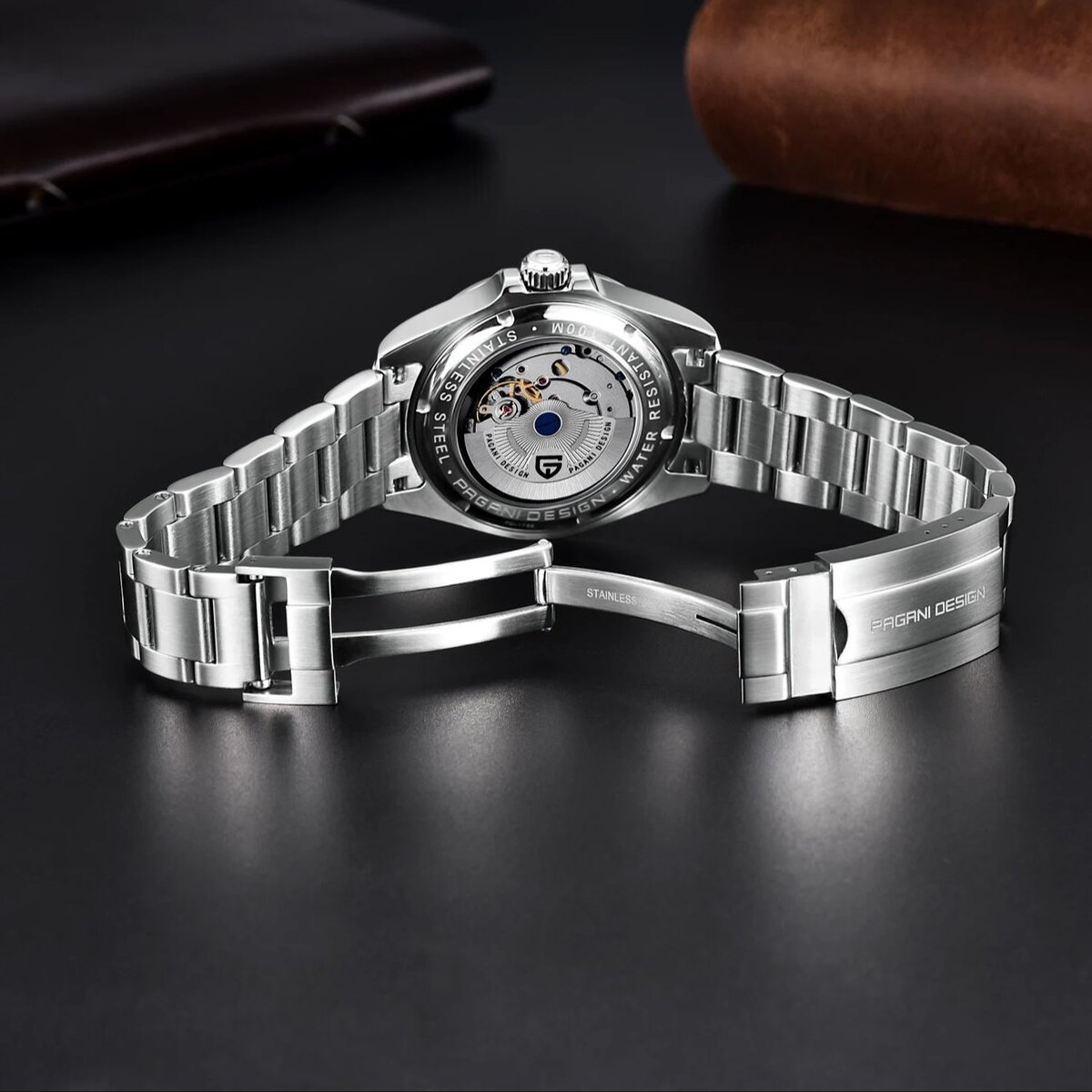 pagani design pd1762 men’s automatic mechanical gmt watch dg5833 sapphire crystal 10bar waterproof stainless steel dual time pagani design pd1762 men’s automatic mechanical gmt watch dg5833 sapphire crystal 10bar waterproof stainless steel dual time