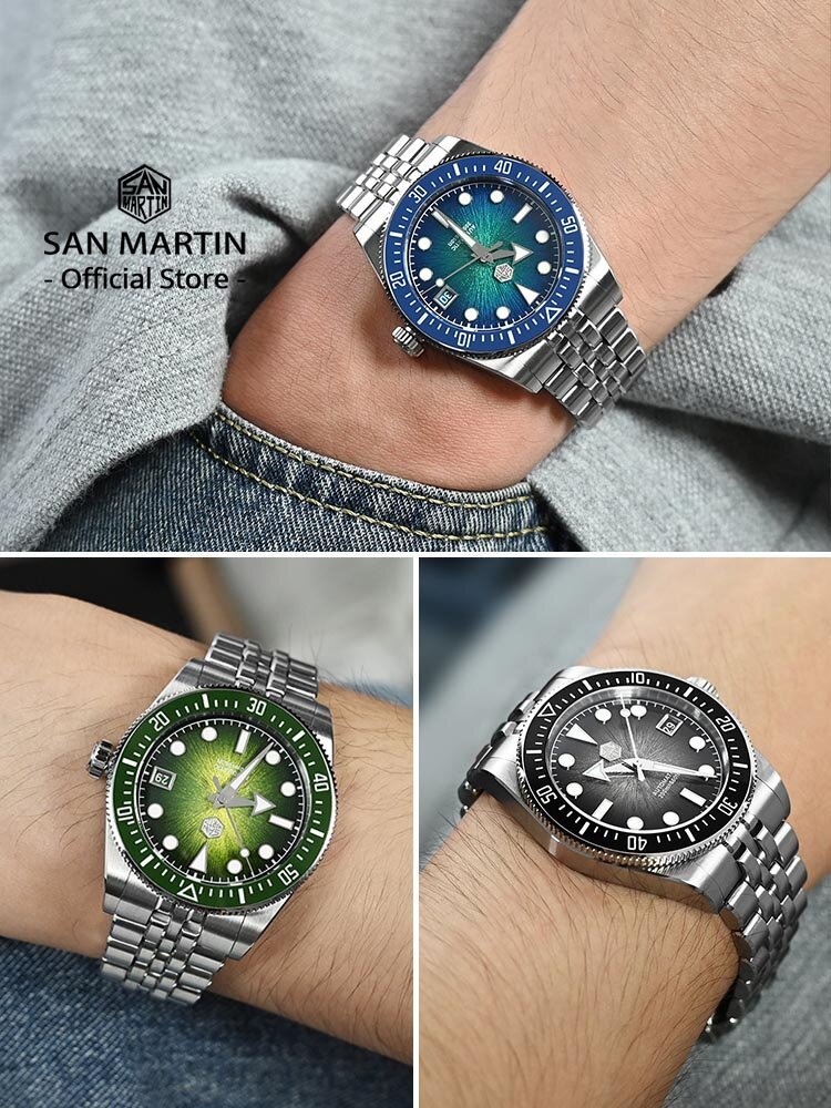 san martin 37.5mm 40mm men diver watch miyota 9015 enamel dial luxury automatic mechanical wristwatch waterproof 200m sn0148 san martin 37.5mm 40mm men diver watch miyota 9015 enamel dial luxury automatic mechanical wristwatch waterproof 200m sn0148