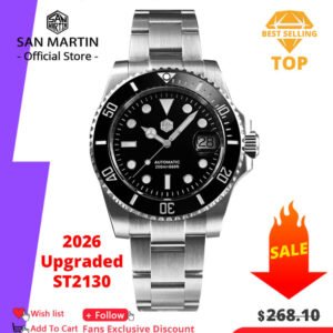 san martin upgraded version 40mm water ghost diver watch men luxury automatic mechanical watches sapphire waterproof 200m sn0017