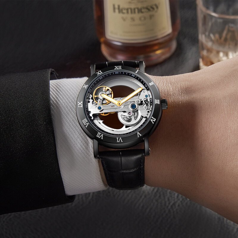 watch men automatic watch luxury watch man mechanical wristwatch skeleton design waterproof leather strap male watch reloj hombr watch men automatic watch luxury watch man mechanical wristwatch skeleton design waterproof leather strap male watch reloj hombr