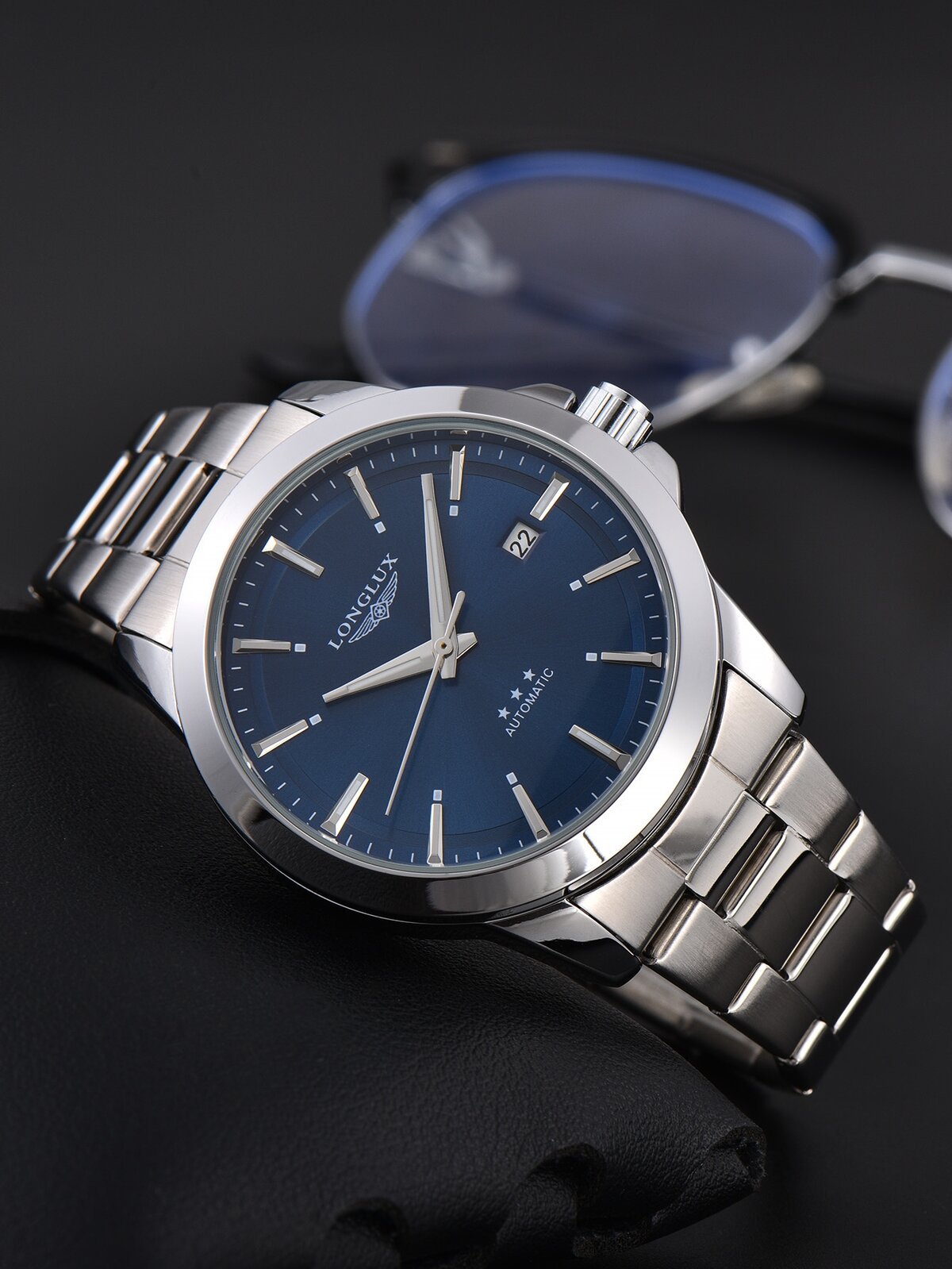 men automatic watch business date mechanical watches waterproof stainless steel luminous minimalist gift for you