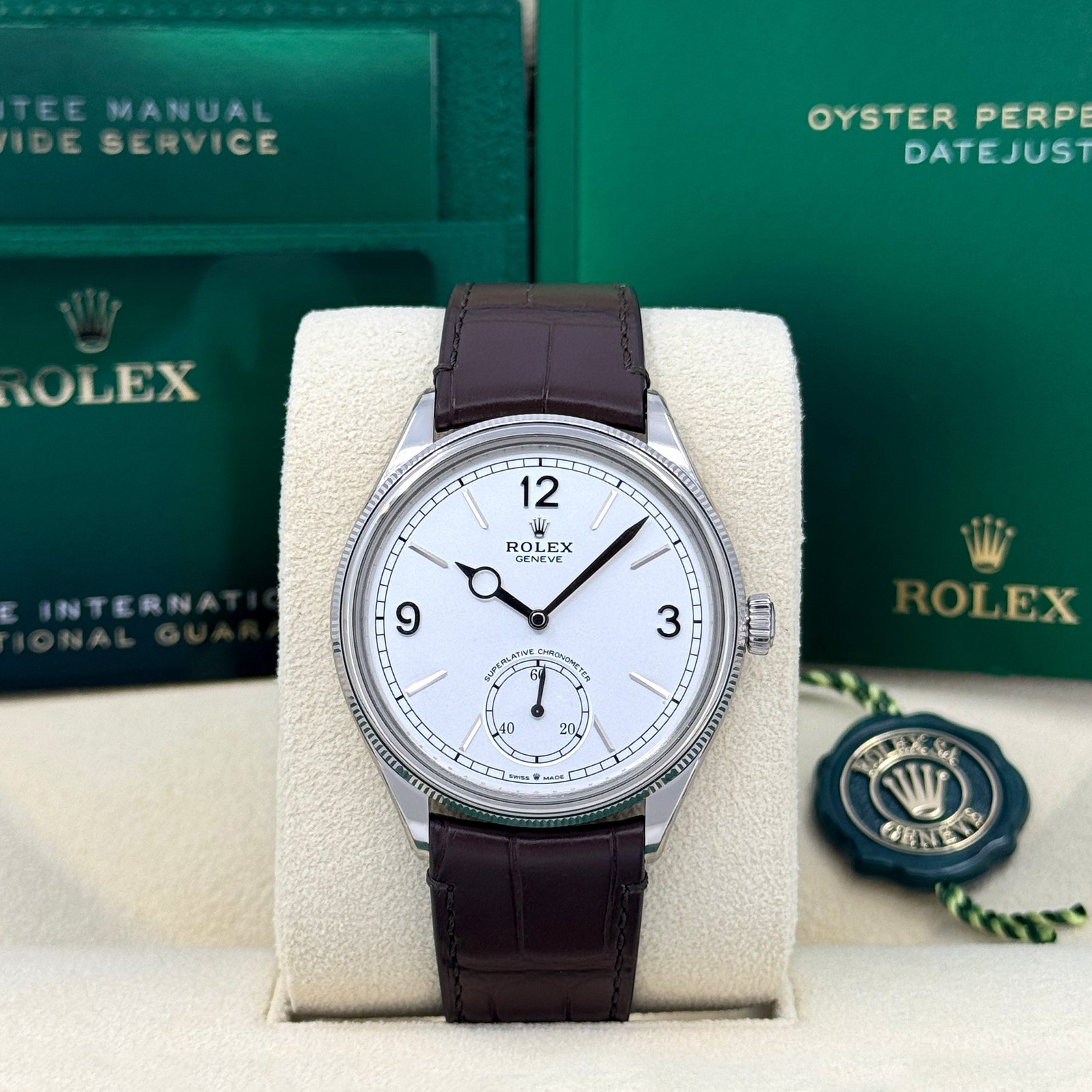 rolex perpetual 1908, 39mm, 18k white gold, ref# 52509 0006 rolex perpetual 1908, 39mm, 18k white gold, ref# 52509 0006