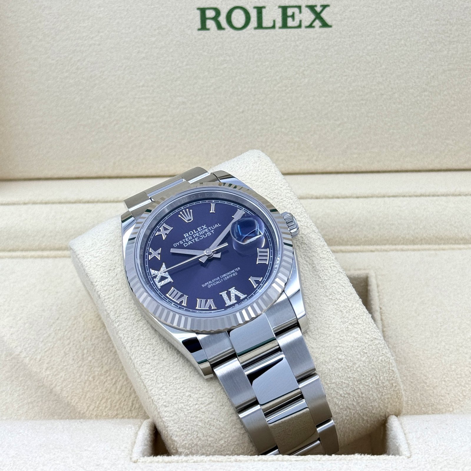 rolex datejust 36, stainless steel and 18k white gold, 36mm, ref# 126234 0022 rolex datejust 36, stainless steel and 18k white gold, 36mm, ref# 126234 0022