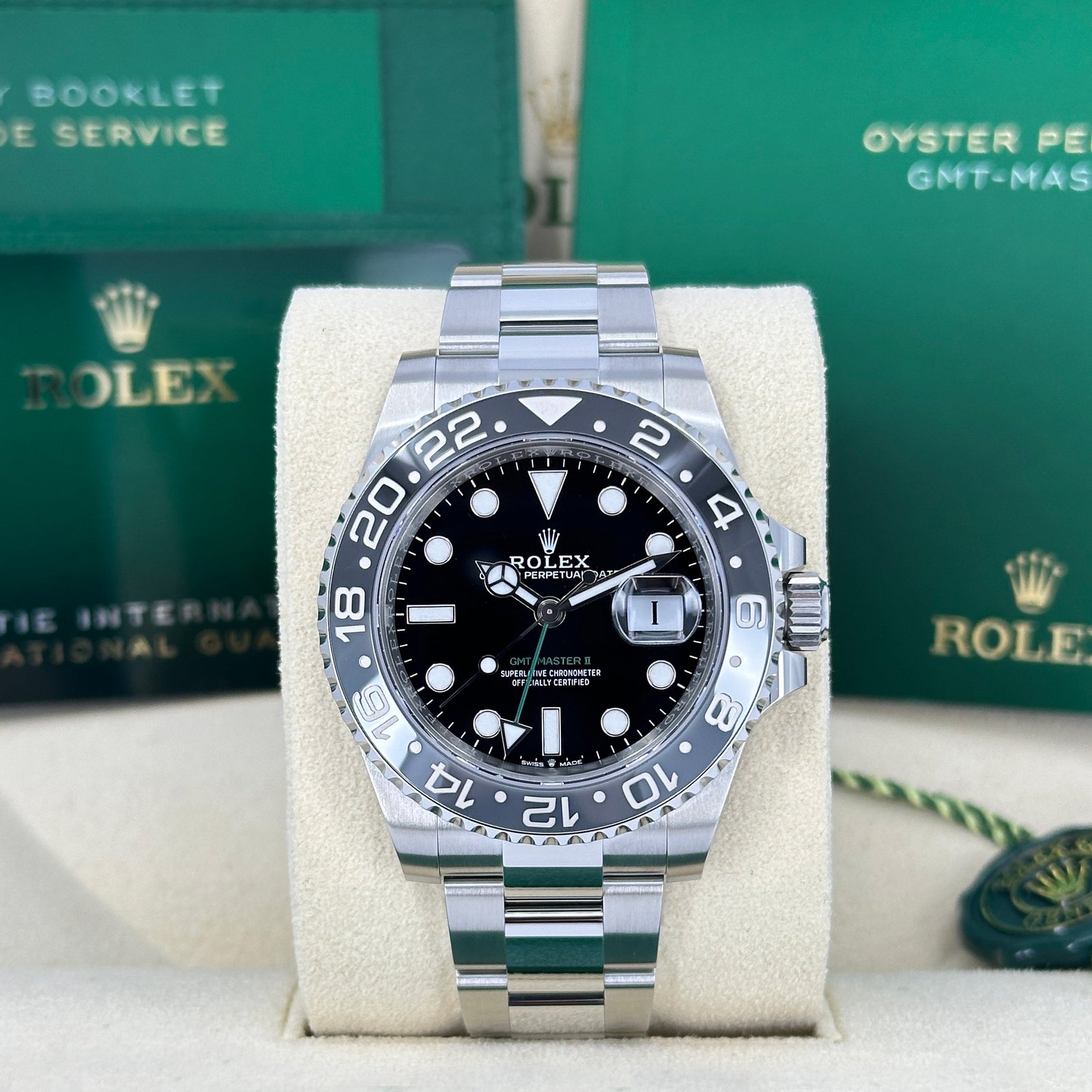 unworn rolex gmt master ii, bruce wayne, black, oyster, ref# 126710grnr 0004 unworn rolex gmt master ii, bruce wayne, black, oyster, ref# 126710grnr 0004