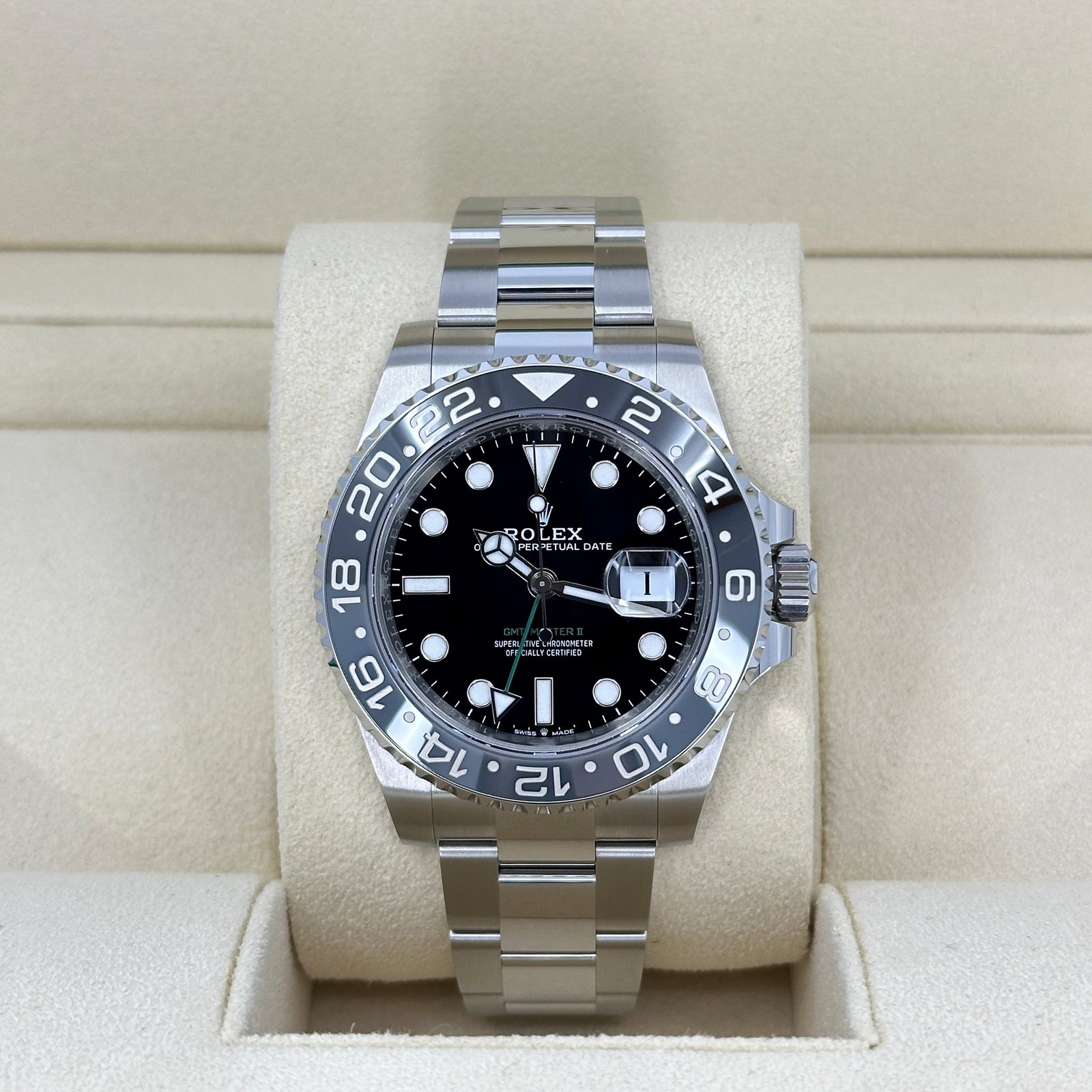 unworn rolex gmt master ii, bruce wayne, black, oyster, ref# 126710grnr 0004 unworn rolex gmt master ii, bruce wayne, black, oyster, ref# 126710grnr 0004