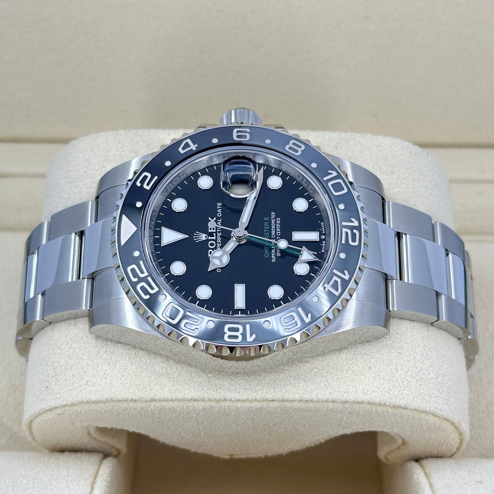 unworn rolex gmt master ii, bruce wayne, black, oyster, ref# 126710grnr 0004 unworn rolex gmt master ii, bruce wayne, black, oyster, ref# 126710grnr 0004