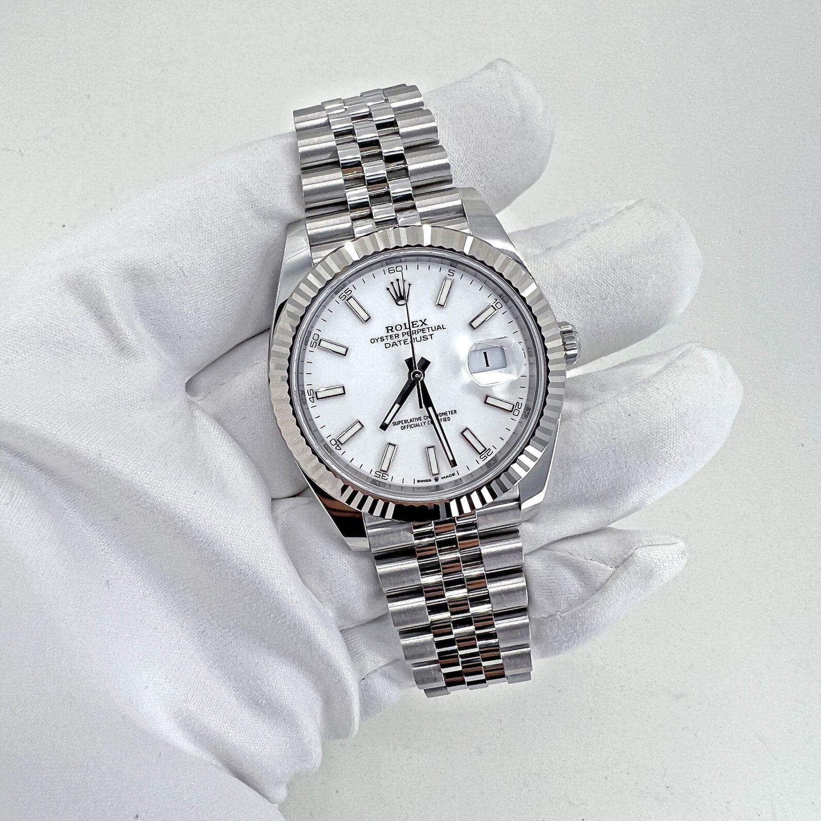 rolex datejust 41 oystersteel and 18k white gold 41 mm white dial, ref# 126334 0010 rolex datejust 41 oystersteel and 18k white gold 41 mm white dial, ref# 126334 0010
