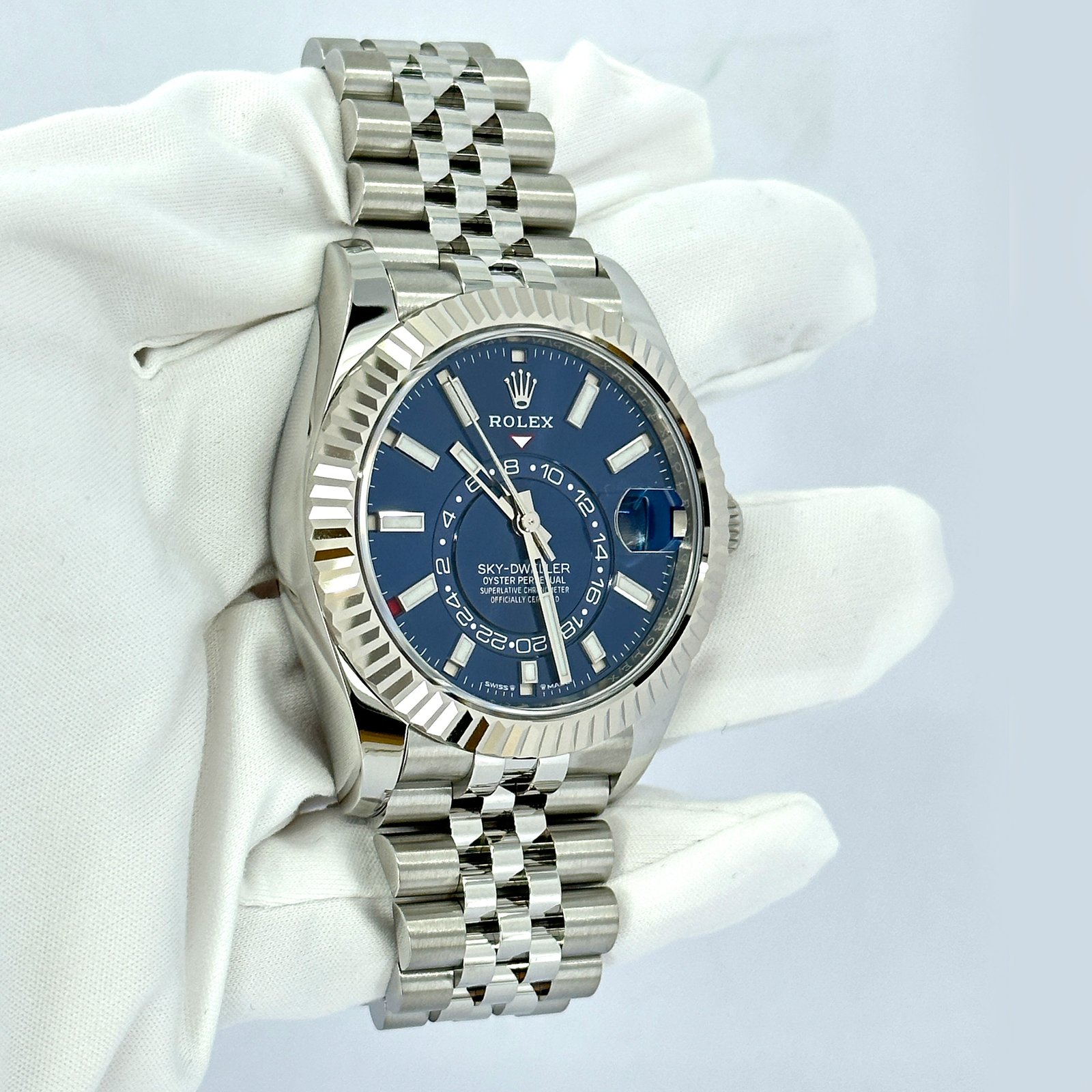 rolex sky dweller, 42mm, oystersteel and 18k white gold, blue, jubilee, ref# 336934 0006 rolex sky dweller, 42mm, oystersteel and 18k white gold, blue, jubilee, ref# 336934 0006