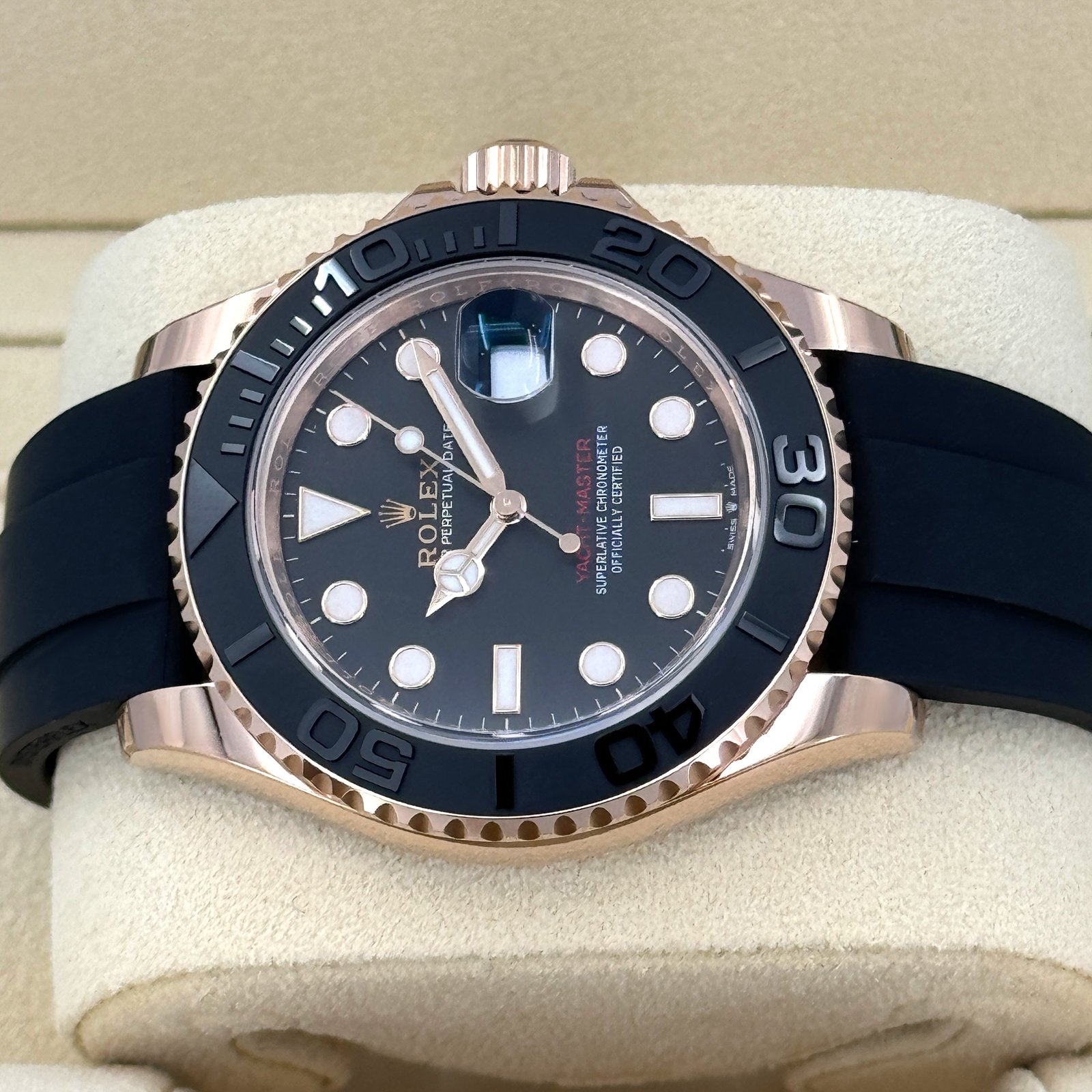 rolex yacht master 40, 18k everose gold, 40mm, ref# 126655 0002 rolex yacht master 40, 18k everose gold, 40mm, ref# 126655 0002