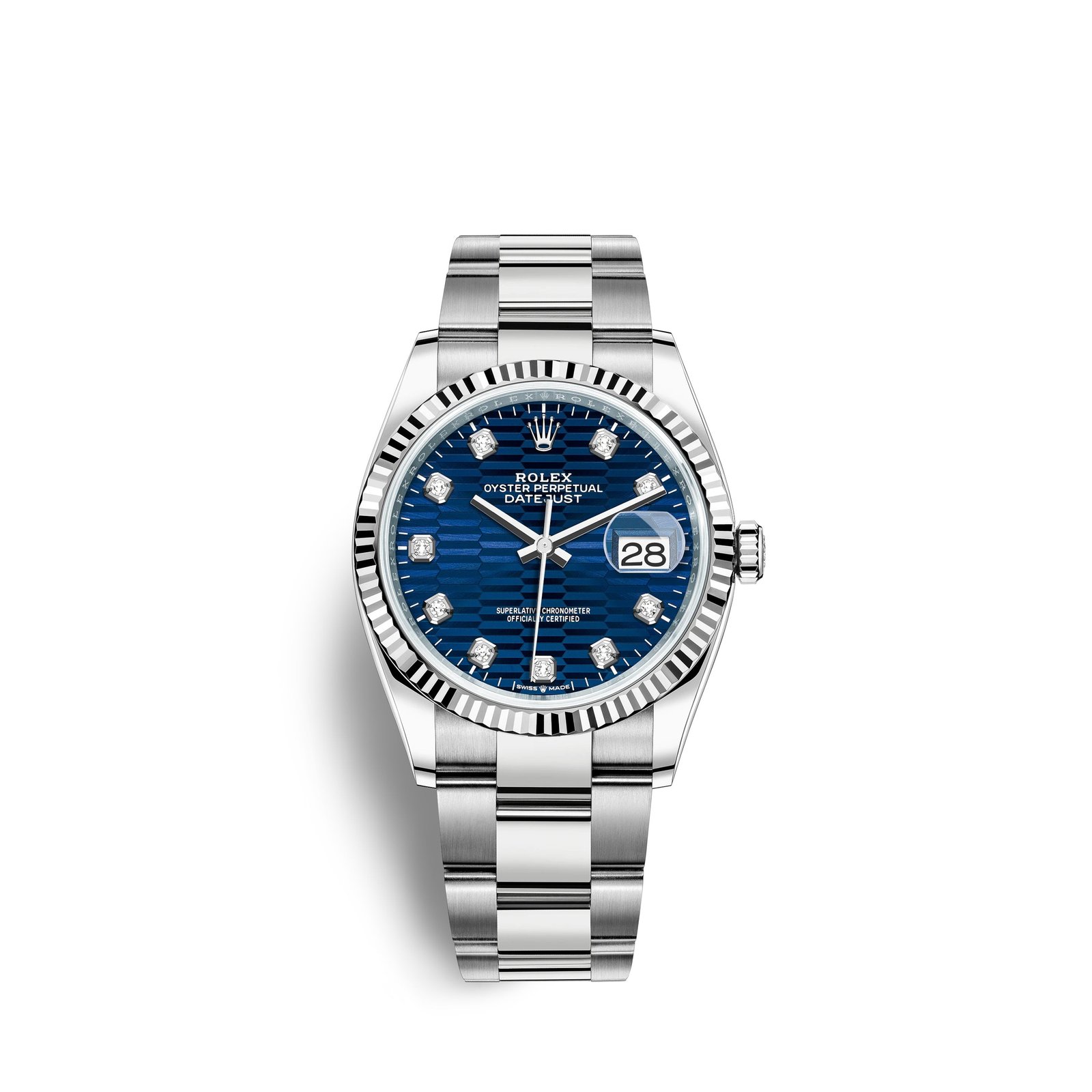 rolex datejust 36mm, oystersteel and 18k white gold, ref# 126234 0058