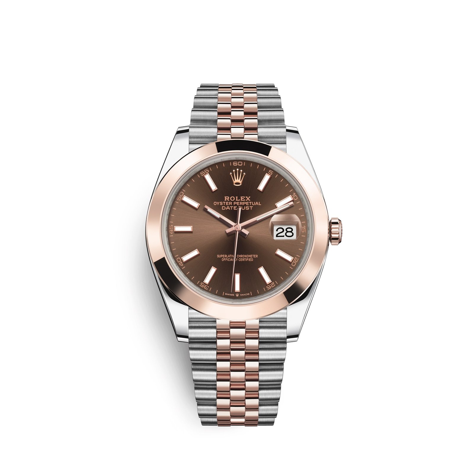 rolex datejust 41, 18k everose gold and stainless steel, 41mm, ref# 126301 0002
