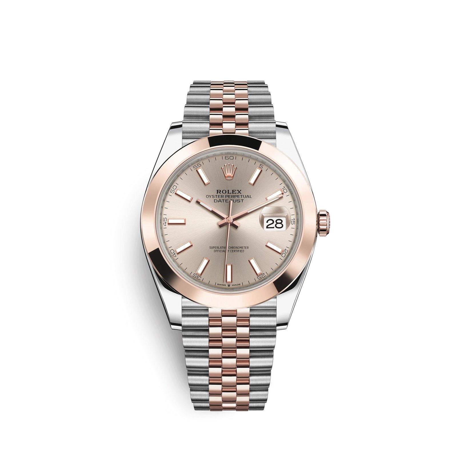 rolex datejust 41, 18k everose gold and stainless steel, 41mm, ref# 126301 0010 rolex datejust 41, 18k everose gold and stainless steel, 41mm, ref# 126301 0010