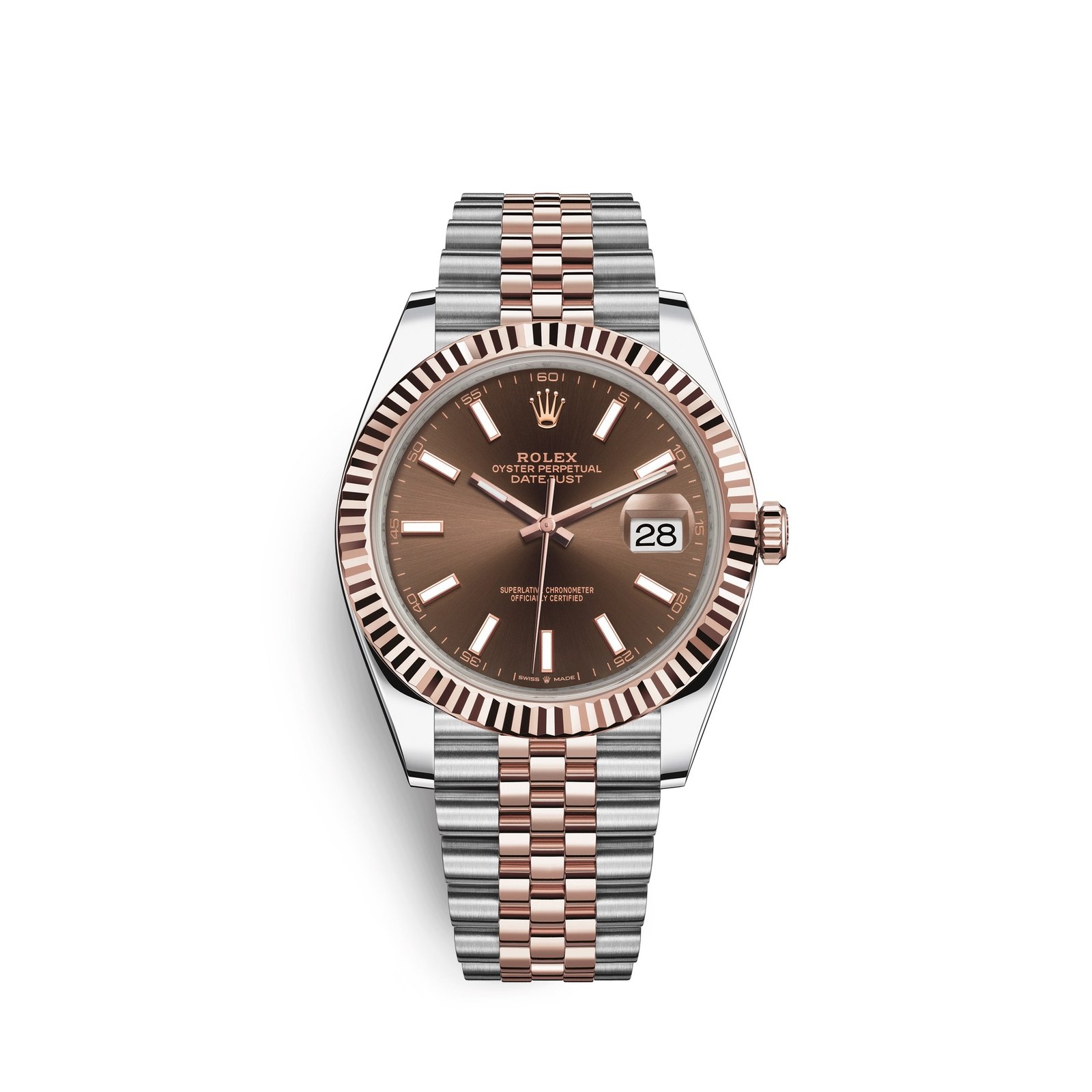 rolex datejust 41, 18k everose gold and stainless steel, 41mm, ref# 126331 0002