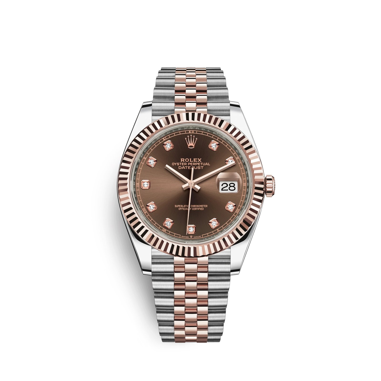 rolex datejust 41, 18k everose gold and stainless steel, 41mm, ref# 126331 0004