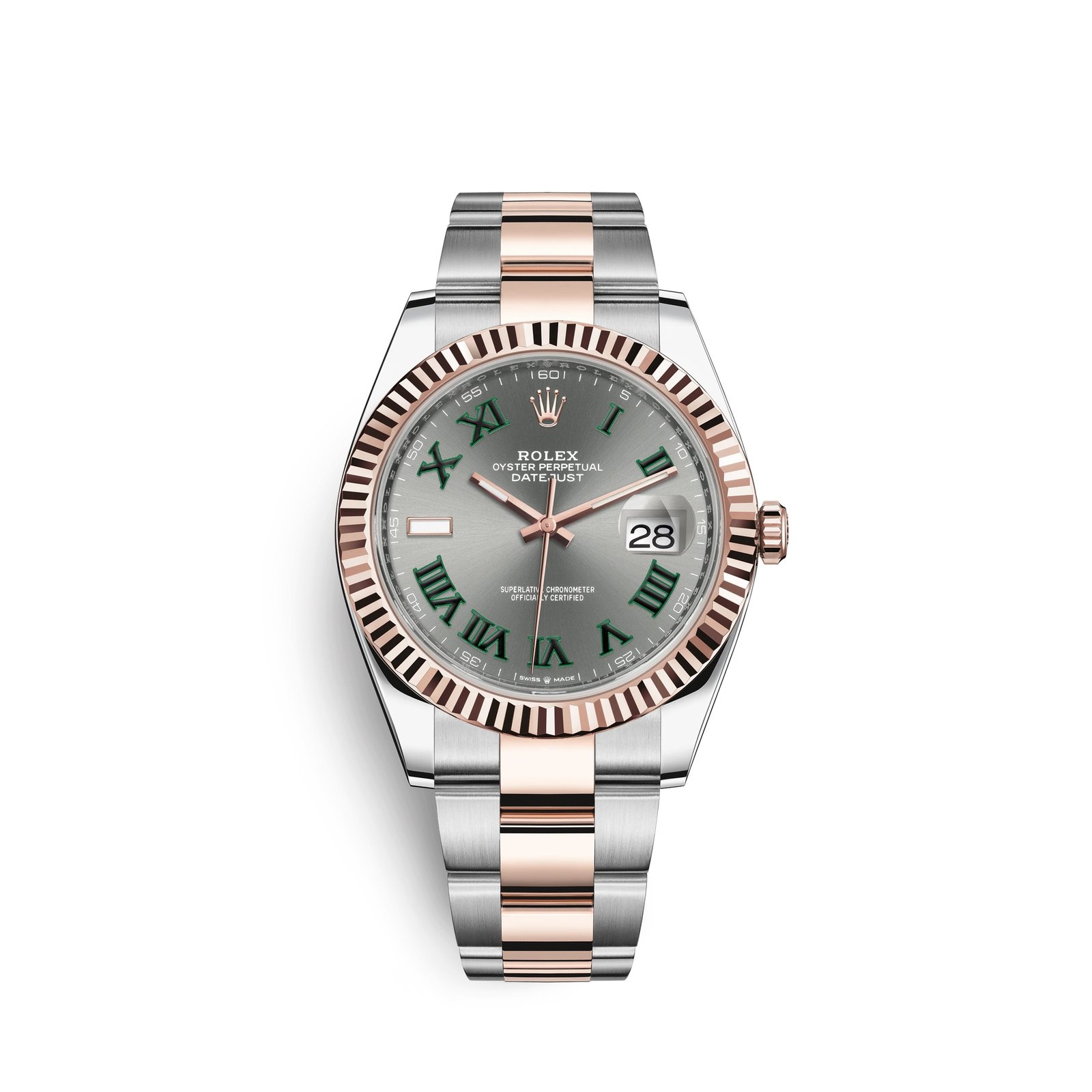 rolex datejust 41, 18k everose gold and stainless steel, 41mm, ref# 126331 0015