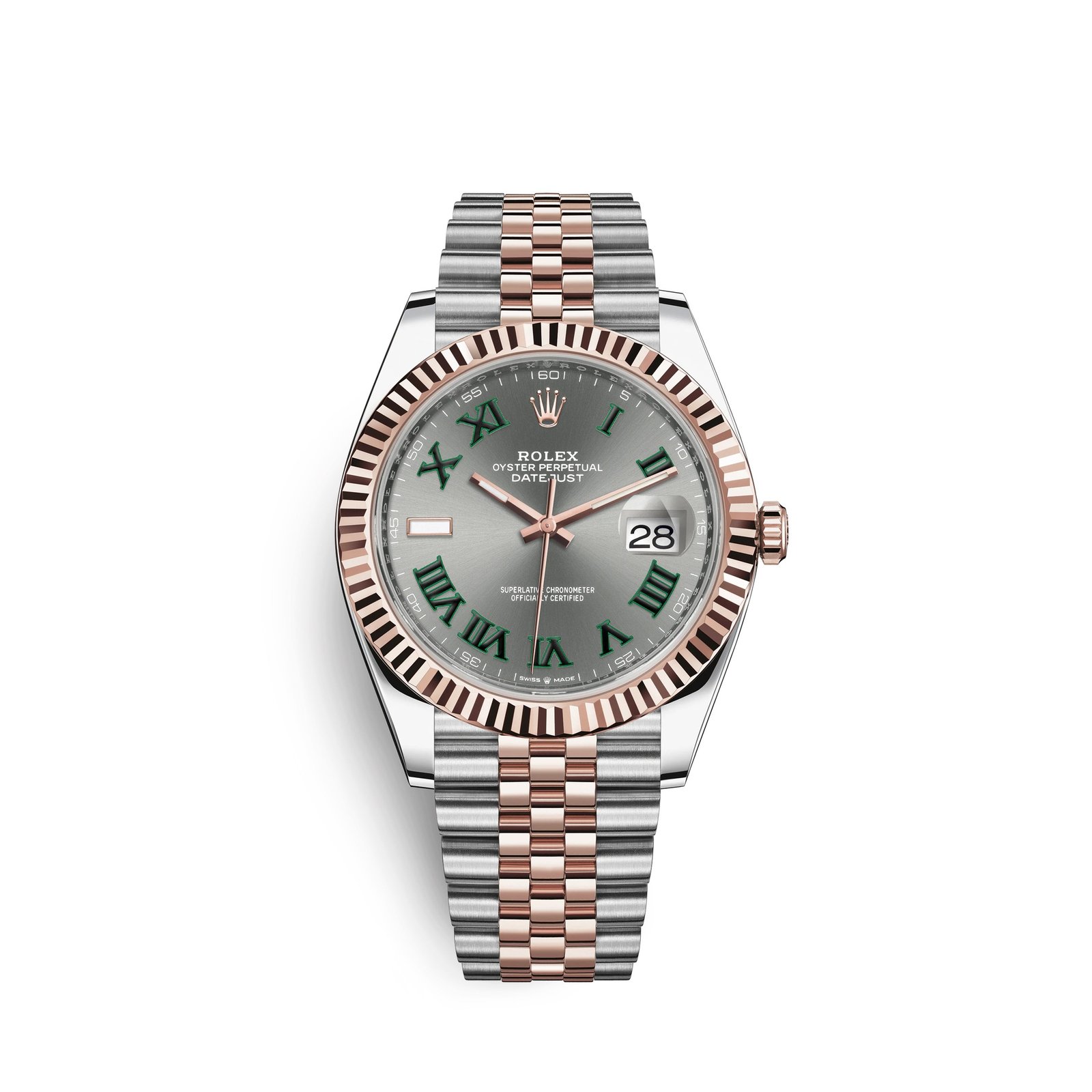 rolex datejust 41, 18k everose gold and stainless steel, 41mm, ref# 126331 0016