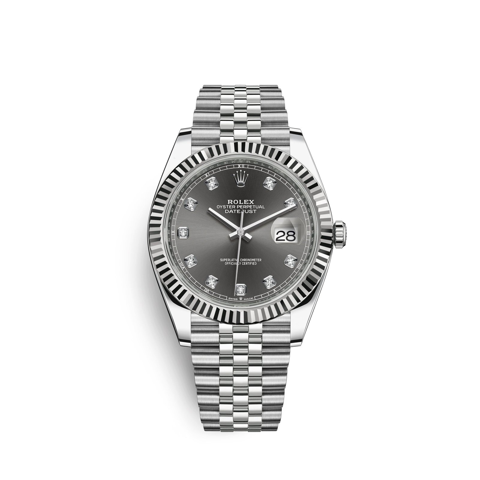 rolex datejust 41, stainless steel and 18k white gold, 41mm, ref# 126334 0006