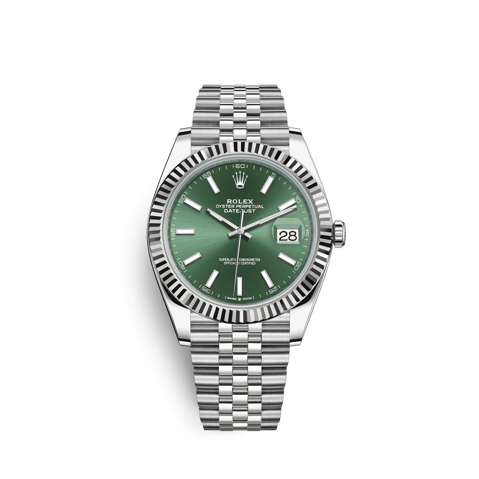 rolex datejust 41mm, oystersteel and 18k white gold, ref# 126334 0028