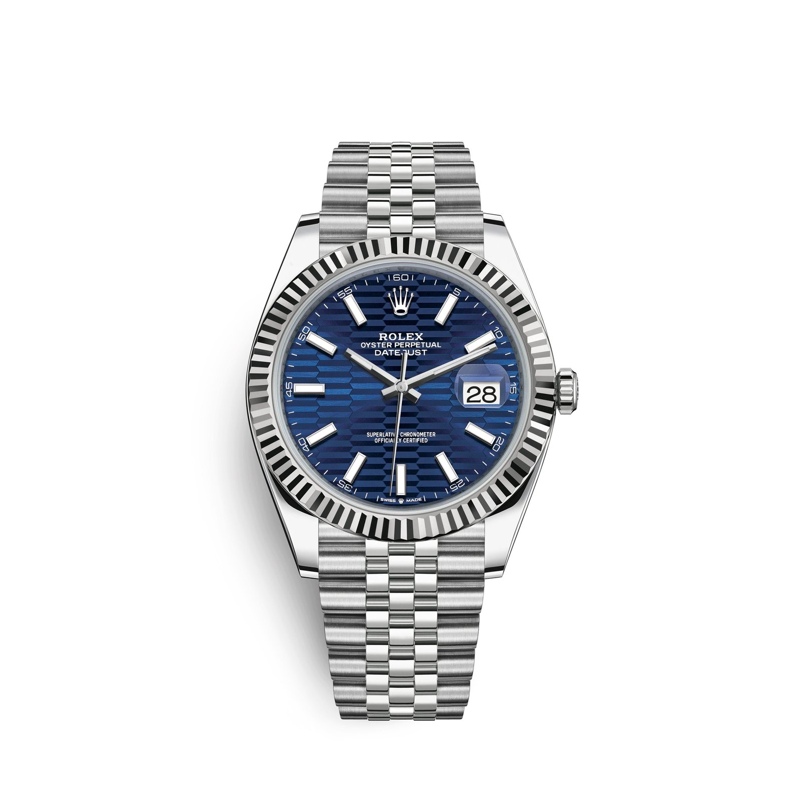 rolex datejust 41mm, oystersteel and 18k white gold, ref# 126334 0032