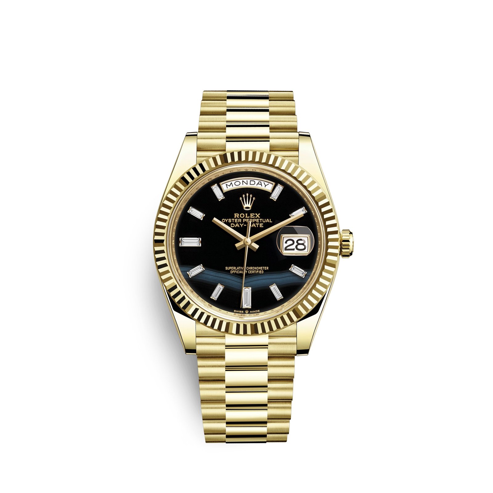 rolex day date, 40mm, 18k yellow gold, ref# 228238 0059