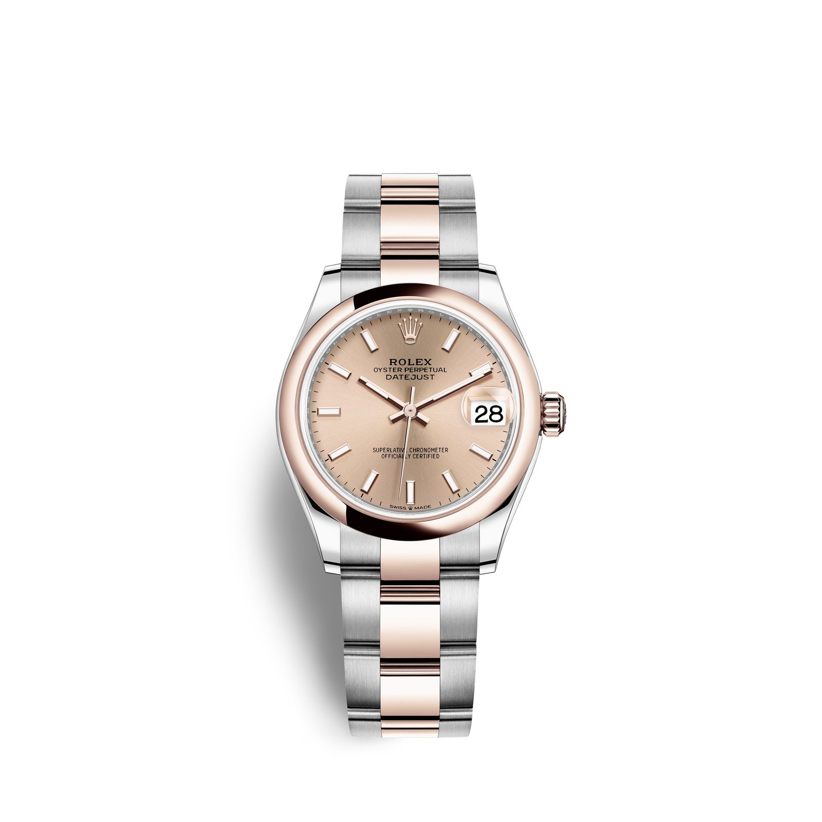 rolex datejust 31, oystersteel and everose gold, ref# 278241 0009