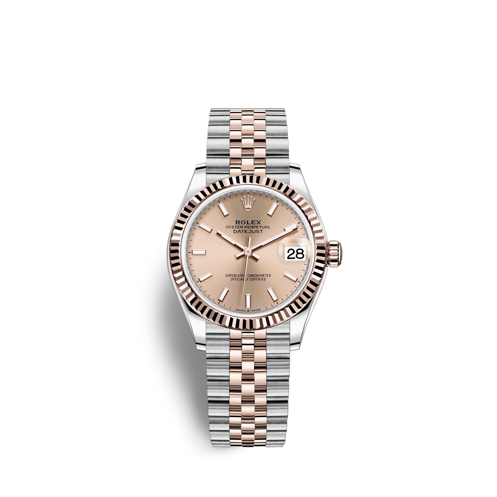 rolex datejust 31, oystersteel and 18k everose gold, ref#278271 0010