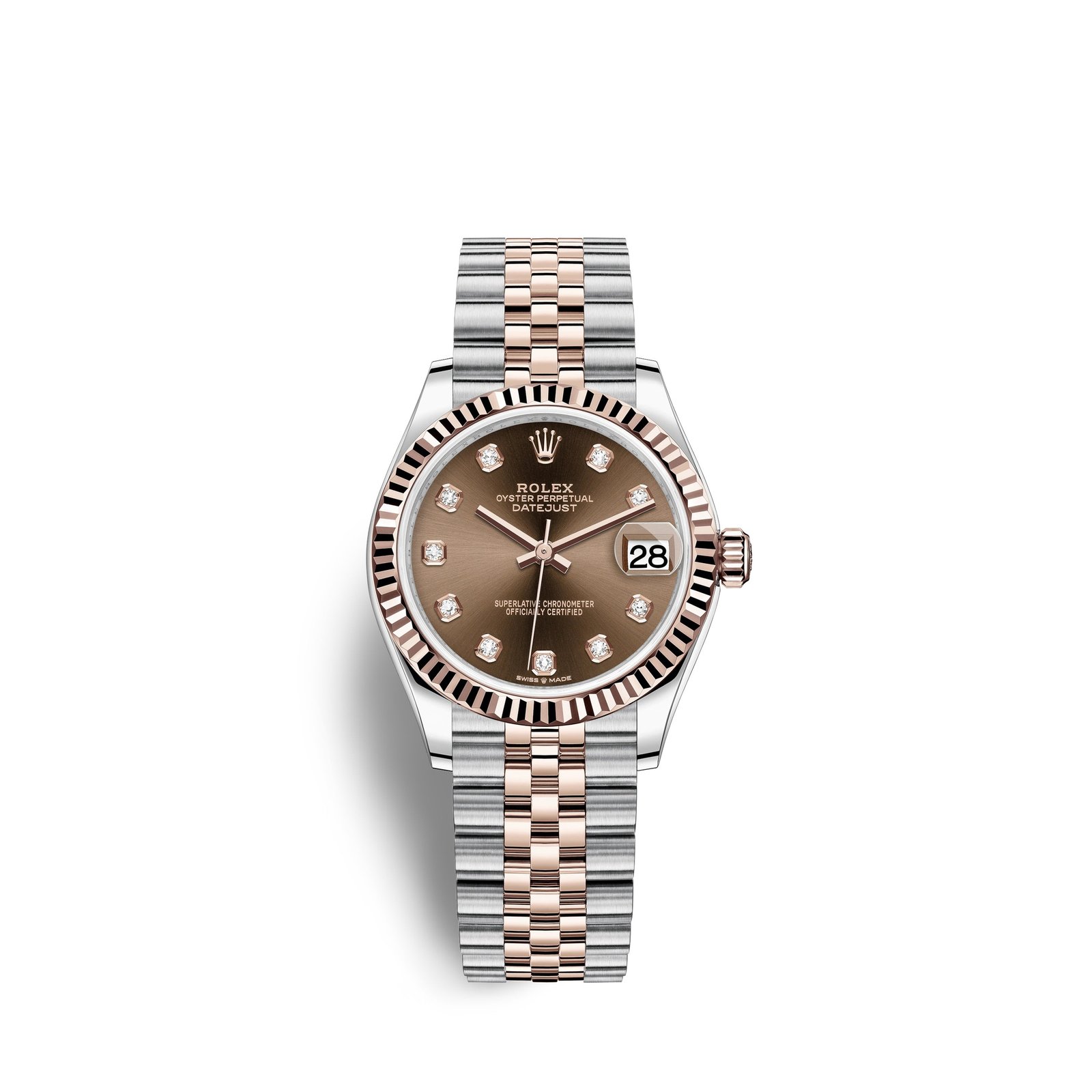 rolex datejust 31, oystersteel and 18k everose gold, ref#278271 0028